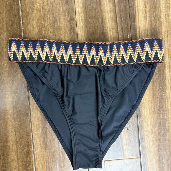 NWOT Bottom size L Black Geo Moderate Bikini bottom Aztec Orange - Picture 5 of 9